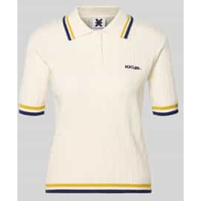 regular fit poloshirt met kabelpatroon en gestikt logo