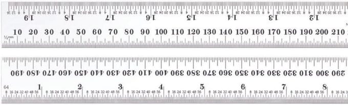 Precisie meetlat van staal met millimeter en inch markering 500 mm