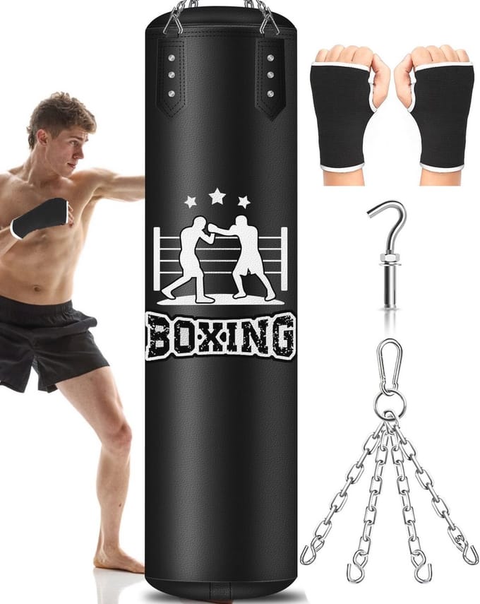 Zware Bokszak voor Kickboksen en Martial Arts - 1,2 m Hoogte, Zwart