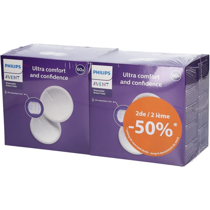 Philips Avent Borstkompressen Wegwerp Dag & Nacht SCF254/21 DUO 2x60 Compressen