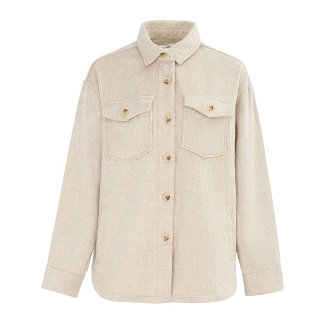 Miso Dames Wol Lange Mouwen Shirt (Licht Beige)