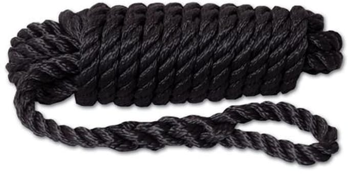 Hollex Fenderlijn zwart 10 mm 3-strengs 1,5 m met oog, set van 2