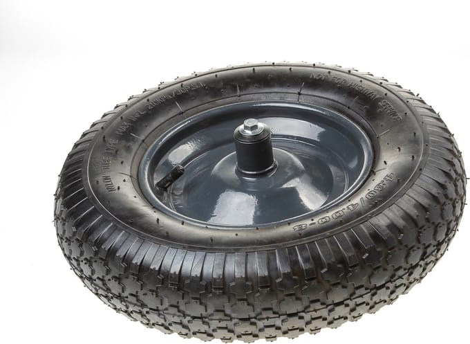 Kruiwagenwiel metalen velg grijs