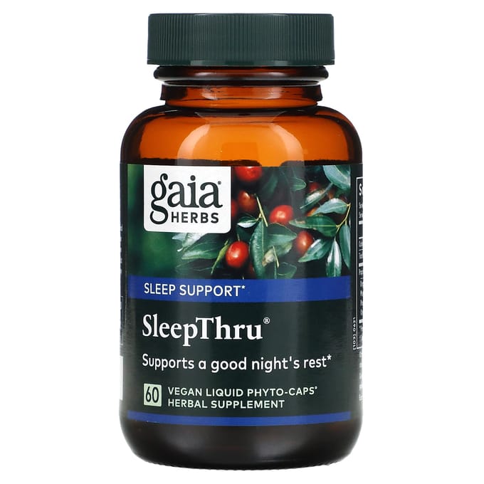 Gaia Herbs, SleepThru, Gélules Végétales Liquides Phyto, 60 comprimés