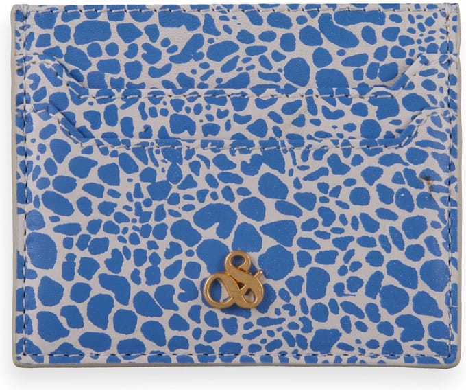 SCOTCH & SODA Leren Kaarthouder Leather Cardholder Combo X Blauw Wit