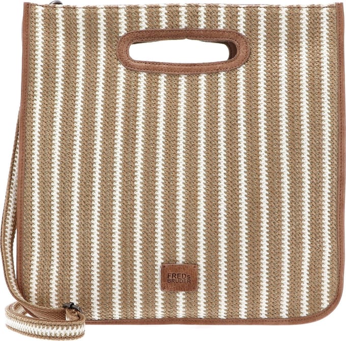 FREDsBRUDER Handtas Schoudertas Sommerliebe Square Shopper White Stripes Beige
