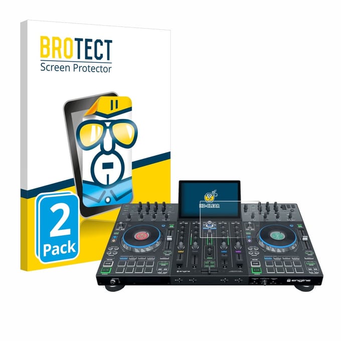 BROTECT - Screenprotector voor Denon DJ Prime 4+ - Folie Beschermfolie transparant 2 Stuks