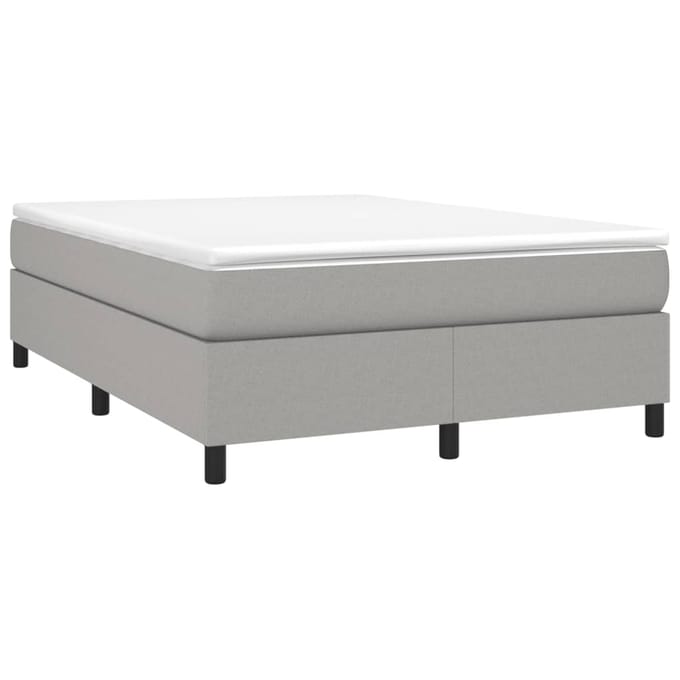 vidaXL - Boxspring - bed - stof - lichtgrijs - 140x190 - cm