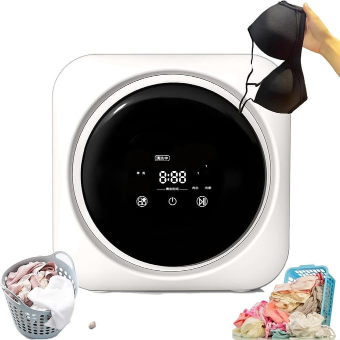 Mini Wasmachine - Draagbare Wasmachine - Ondergoed Wassen - 2-in-1 Wasdroger - 3.5 Liter - Wit