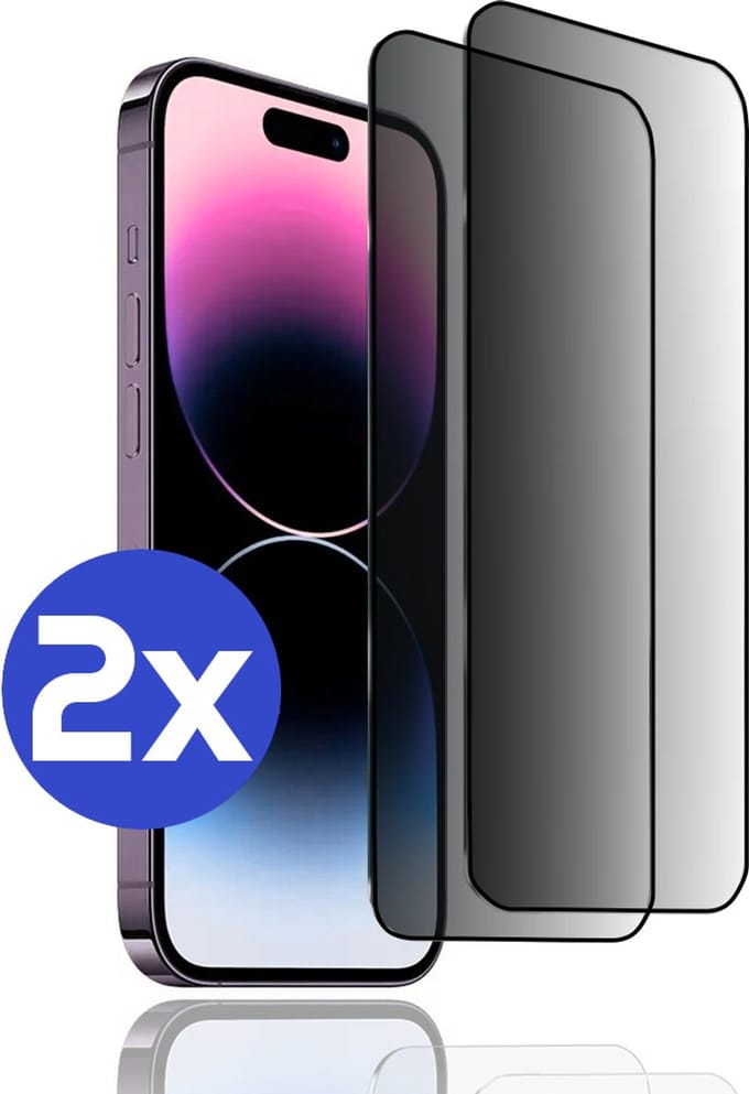 ArmorDrop Privacy Screenprotector Geschikt Voor iPhone 14 Pro - Gehard Glas - 2 Stuks
