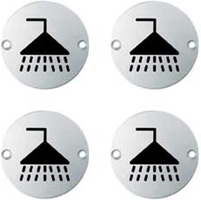 Deur Symbool Tekens - WC Bordjes - Aanduiding Toiletten - Gefreesde Constructie - 76mm Dia - Satijn Staal
