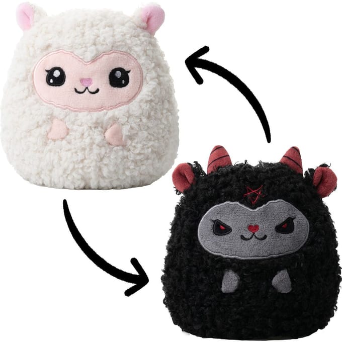 Corimori - Fun Pluchen figuur - Cuddly Sheep - Belle-Bapho (omkeerbaar knuffeldier) - voor Geen - wit-zwart