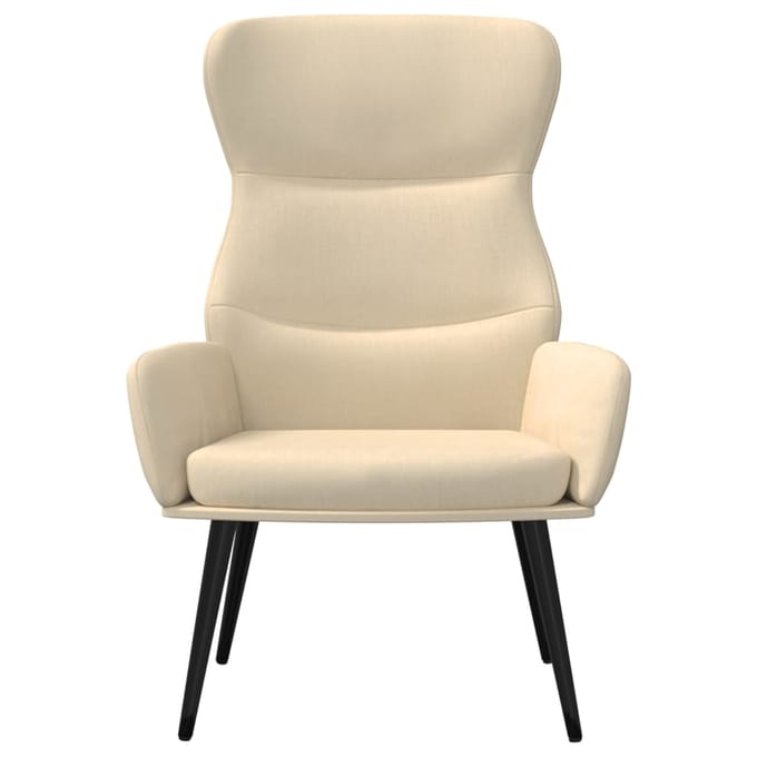 Fauteuil de Relaxation, Crème, Revêtu de Tissu beige