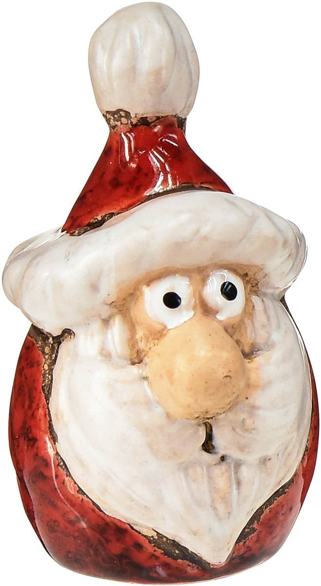 Kerstmanfiguur van keramiek, rood, 7 cm – Feestelijke kerstversiering