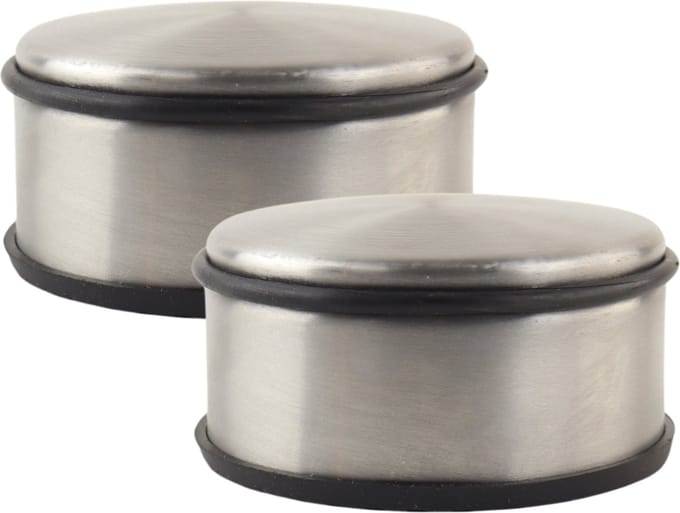 NORDIX Premium Deurstopper - Deurstoppers voor Binnen - Deurstop - Deurbuffer - Set van 2 Stuks - 11x6cm - RVS - ACERO