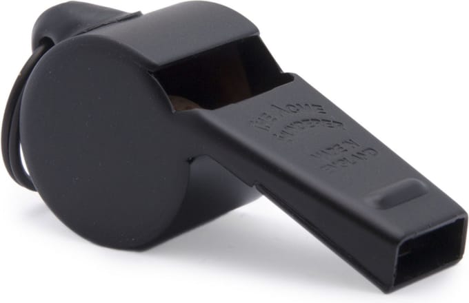 Acme Thunderer - Metalen Scheidsrechtersfluit - Maat 58,5 (medium) - Mat Zwart