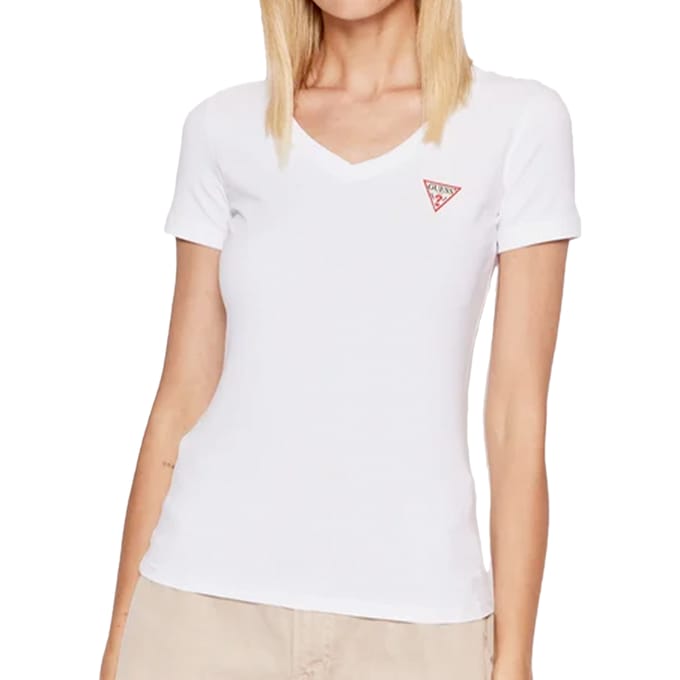 Dames-T-shirt met v-hals Guess Mini Triangle