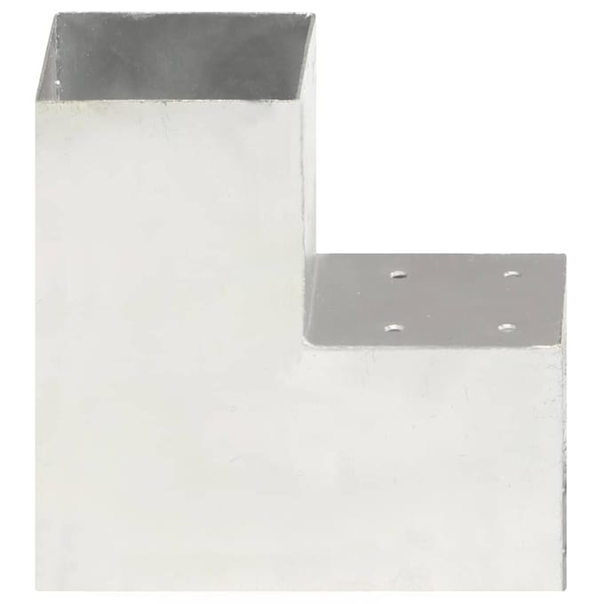 vidaXL - Paalverbinding - L-vorm - 101x101 - mm - gegalvaniseerd - metaal
