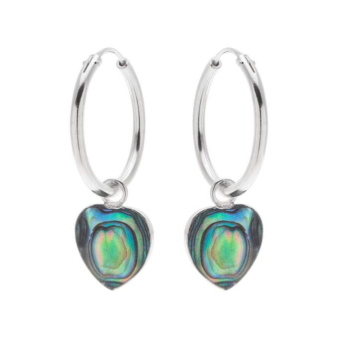 WeLoveSilver - Oorringen Zilver - Hartvormige Abalone - 925 Sterling