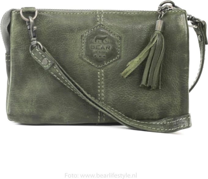 Bear Design Alessia Leren Schoudertasje/Clutch - Groen