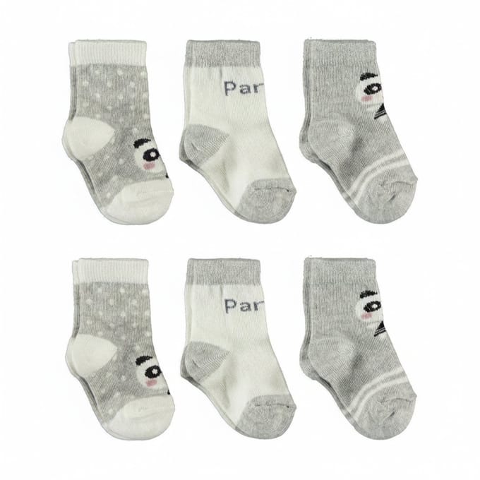 Set van 6 paar babysokken meisjes - Panda baby sokjes