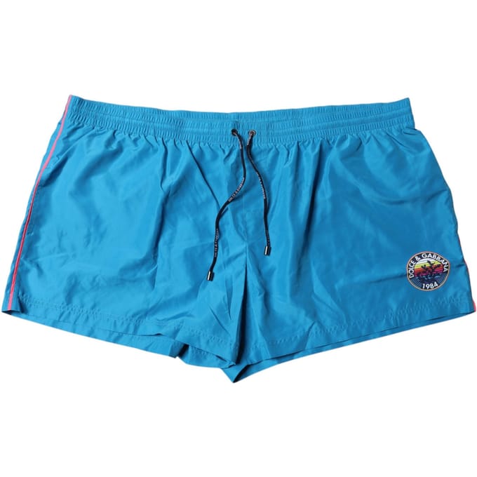 Dolce & Gabbana Turquoise Logo Strandshorts 2Pc Zwemkleding