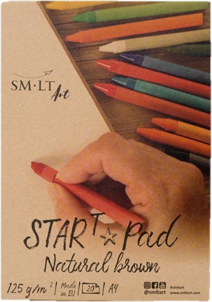 SMLT startersblok tekenen A4 125gr 20 vel natuurlijk bruin papier.