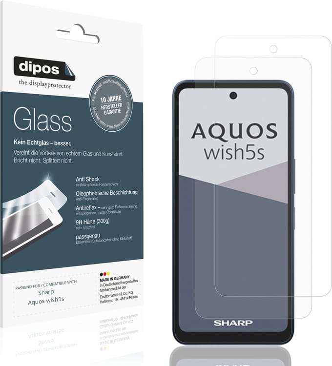 dipos – 2x Matte Pantserfolie geschikt voor Sharp Aquos wish5s | 9H Screenprotector