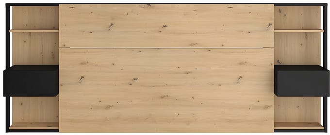 Vente-unique Hoofdeinde met nachtkastjes MISTA - 160 cm - Eiken en zwart
