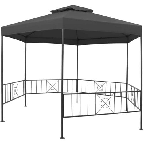 vidaXL - Tuinprieel - 323x275x265 - cm - antraciet
