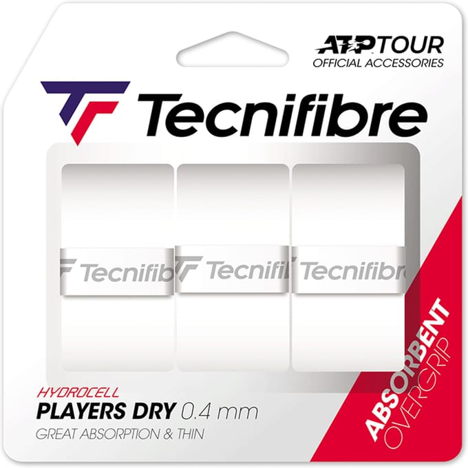 Tecnifibre Players Dry 3er Verpakking 3 Stuks-Wit