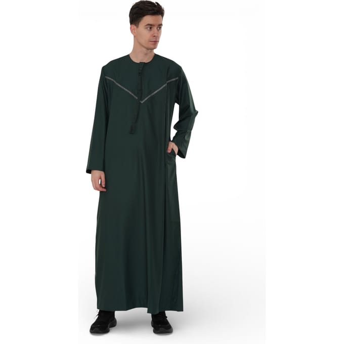 Heren Eid Groene Marokkaanse Thobe Robe Djellaba Ramadan Eid Jubba- HM10