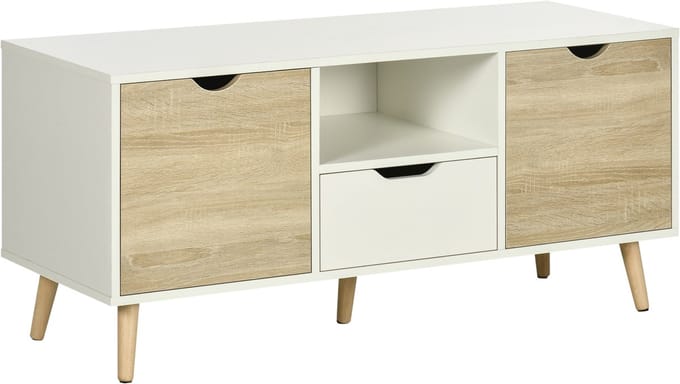 HOMCOM TV-meubel - Spaanplaat - 110x40x50cm - Wit