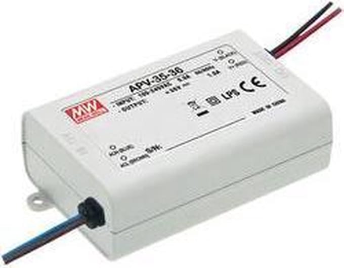 Mean Well APV-35-36 LED-transformator Constante spanning 36 W 0 - 1.0 A 36 V/DC Niet dimbaar, Overbelastingsbescherming