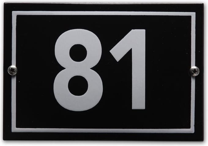 Huisnummer model Phil nr. 81