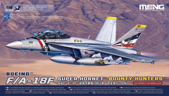 Meng Model Modelbouwpakket Vliegtuigen - MENG LS016 Boeing F/A-18F Super Hornet Bounty Hunters Plastic - 1:48 - Modelbouw
