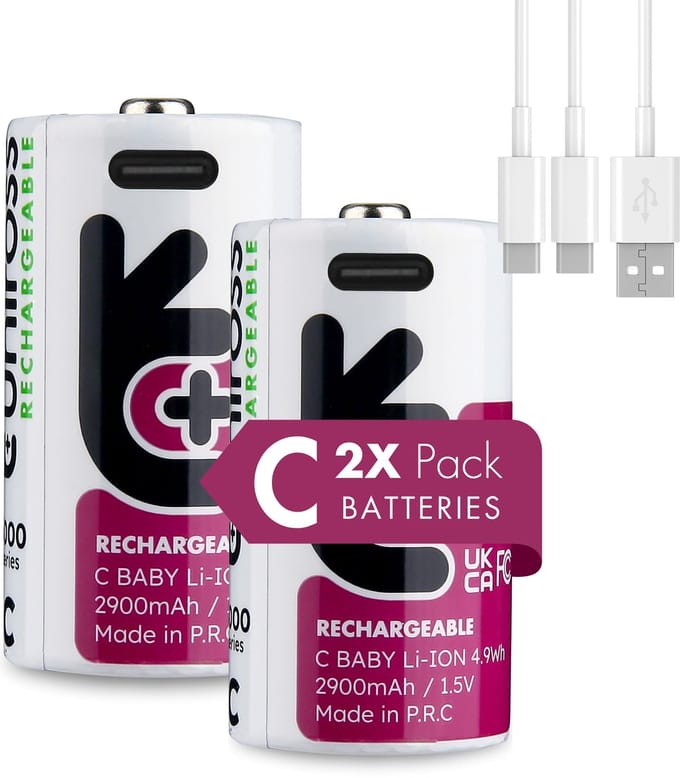 Uniross Rechargeable Lithium C USB-C 1.5V 2 pack