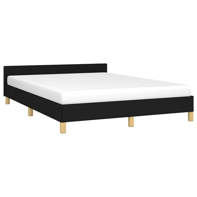 vidaXL - Bedframe - zonder - matras - stof - zwart - 140x190 - cm