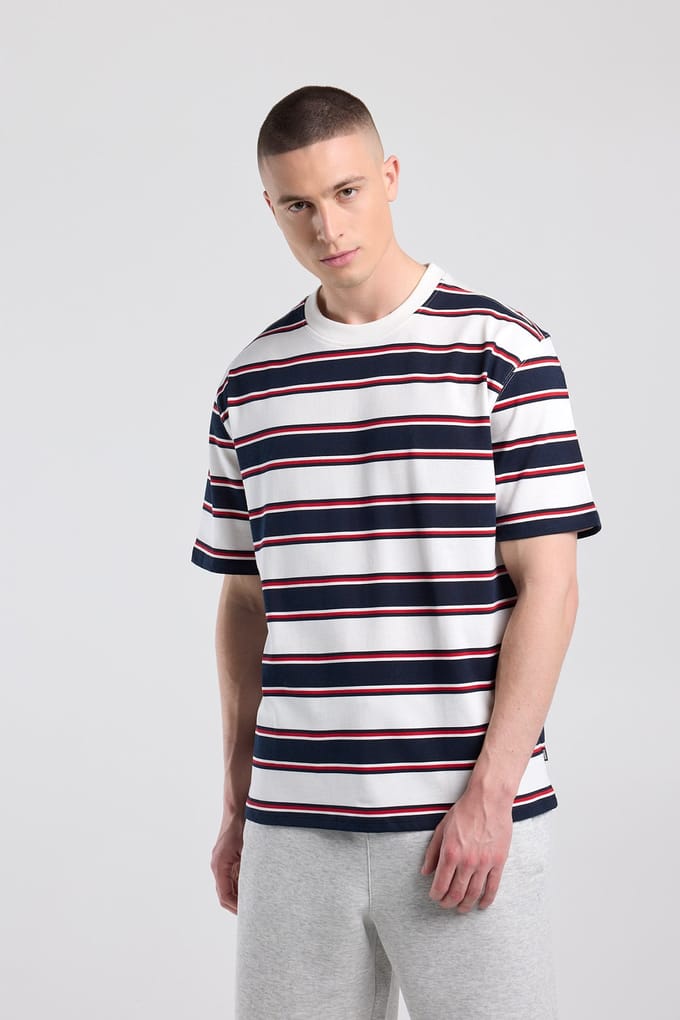 America Today Ewout White/red Taglia: S | Magliette basic Outlet | Uomo | Bianco