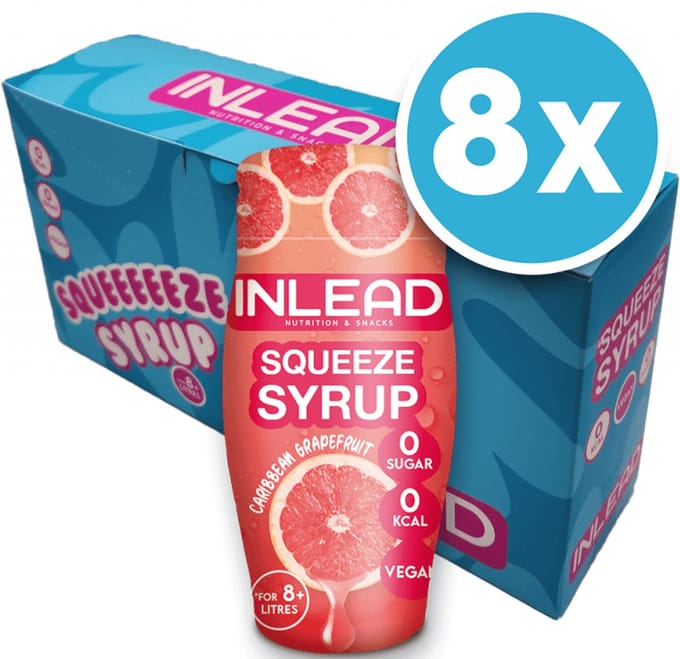 Inlead Squeeze Syrup (8x65ml) Caribbean Grapefruit - Functionele voeding - Smaakstoffen/zoetstoffen