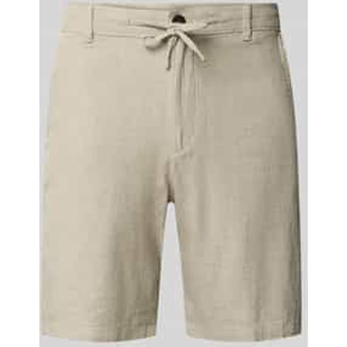 regular fit chino-shorts van mix van katoen en linnen model 'BRODY'