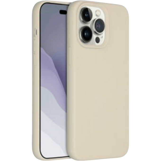 Accezz iPhone 14 Pro Max Siliconen Hoesje Beige
