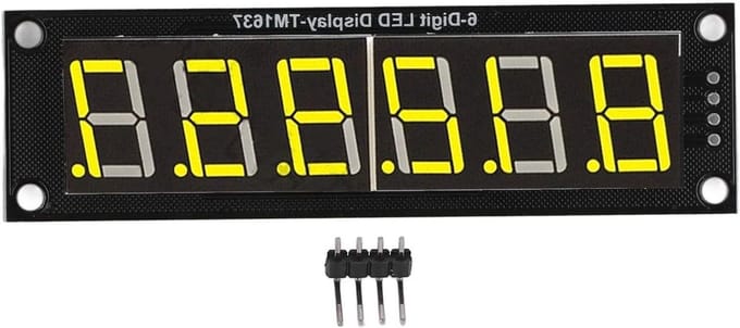 Digitale 0.5" 6-Cijferige LED Segment Display Module met TM1637 Besturing en Gele Verlichting voor Projecten en Elektronica