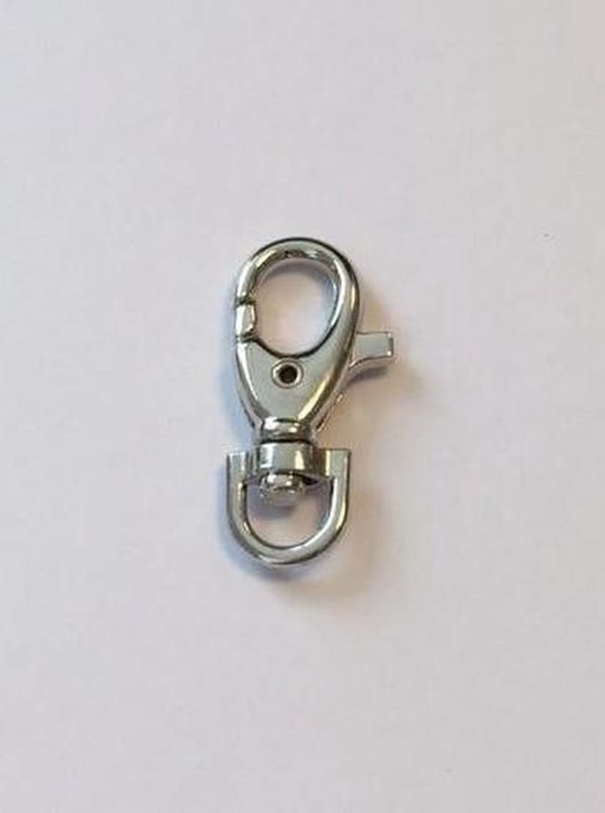 Karabiner met draaibaar oog 35 millimeter platinum