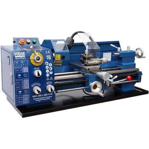 HBM Metaaldraaibank (750 Watt / 1Pk) Tandwielgeschakelde Metaaldraaibank