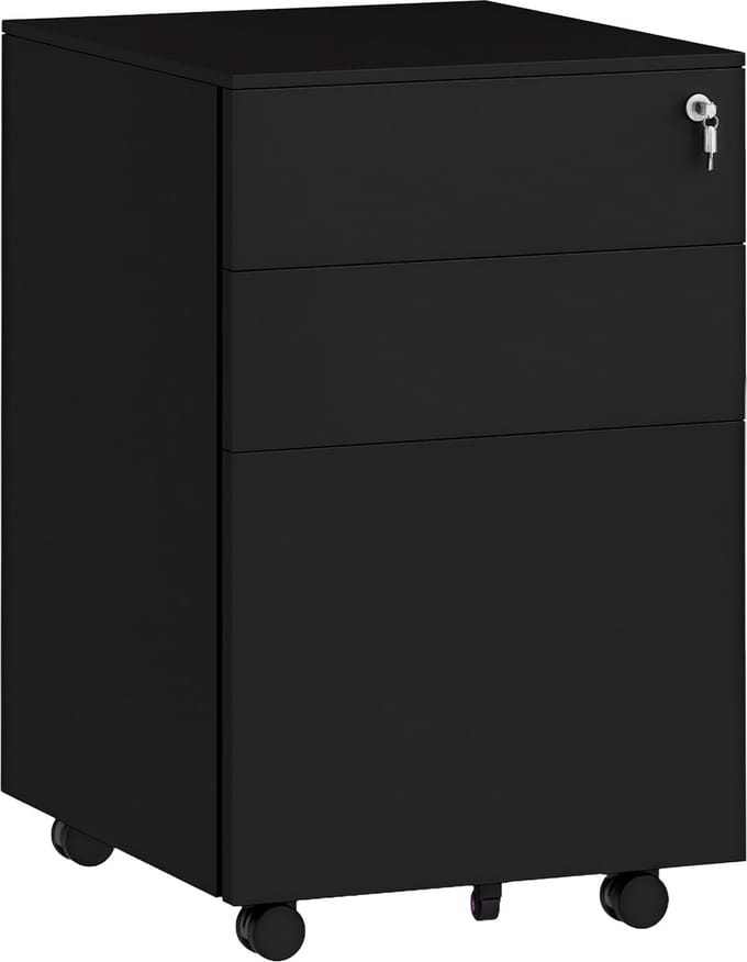 Vinsetto-Rollcontainer-Stahl-37L x 43,5B x 60H cm-Schwarz