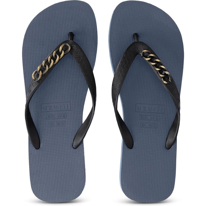 Gouden kleine teenslippers marineblauw