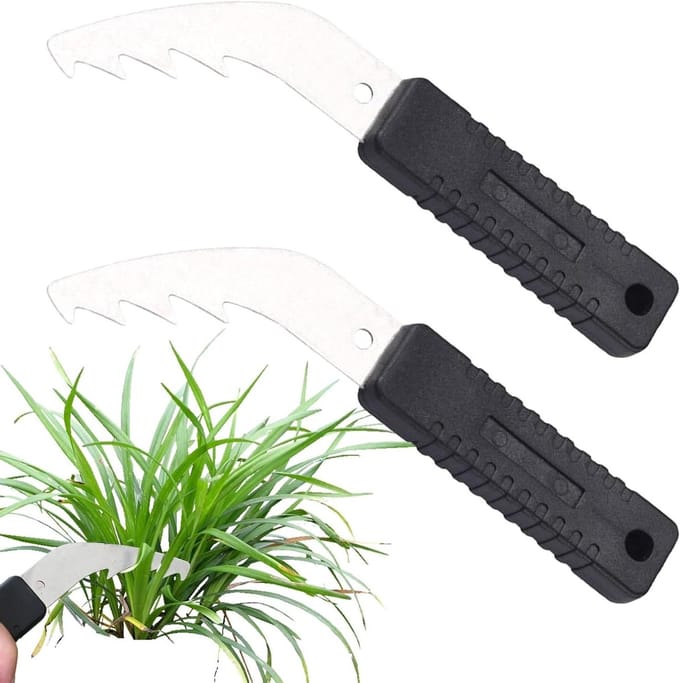 Onkruidsteker Set - Wortelverwijderaar - Gazon Onderhoud - Ergonomische Handgreep - 2 Stuks - Grijs