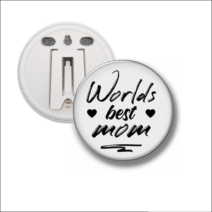 Button Met Clip 58 MM - Worlds Best Mom