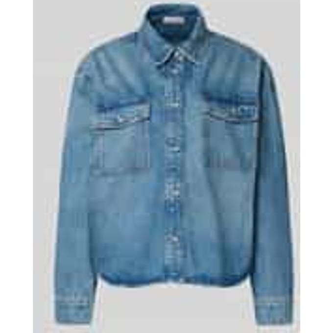 Regular fit jeansblouse van katoen